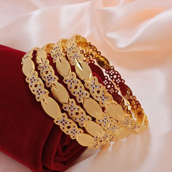 Florenzo  ,Set of 4 Gold Plated bangles for Women-JA18BW002