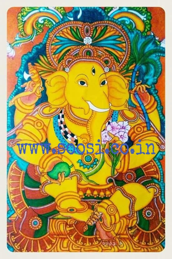 TANUSH, LORD GANESHA HAND PAINTED ART BY ALEX MELOOR-G-ART-AM001