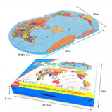 Map Of The World,Wooden World Map and 36 Flags Matching Puzzle Wall Map Geography Kids Educational Toy-SARAKT001