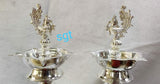 PEACOCK , PAIR OF 2 GERMAN SILVER DEEPAM /LAMP -HDGLD003