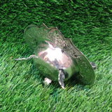 GAJA LAKSHMI , ANTIQUE FINISH GERMAN SILVER DIYA/LAMP -HDGLD001