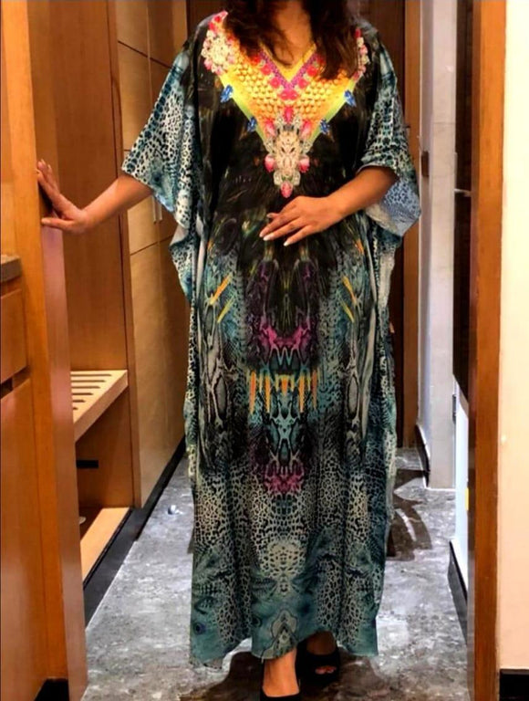 ANAGHAKART Digital Kaftan for Plus sizes AND  normal sizes-KF1605E