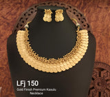 GOLD FINISH PREMIUM KASULU NECKLACE SET FOR WOMEN-NSWLFJ150