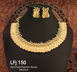 GOLD FINISH PREMIUM KASULU NECKLACE SET FOR WOMEN-NSWLFJ150