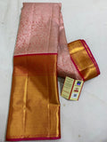 PINK  EXCLUSIVE  KANJEEVARAM SILK SAREE WITH MAGENTA BORDER FOR WOMEN-CFRKSW001PM