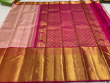 PINK  EXCLUSIVE  KANJEEVARAM SILK SAREE WITH MAGENTA BORDER FOR WOMEN-CFRKSW001PM