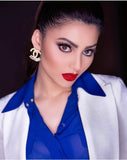 Urvashi Rautela Inspired Srones Stud in Premium Zircon Stones and Silver polish-SKDJ3SW001
