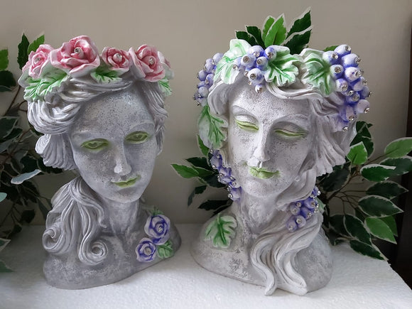 Set of 2 , Roman face planter for Garden Decor-1VHD001