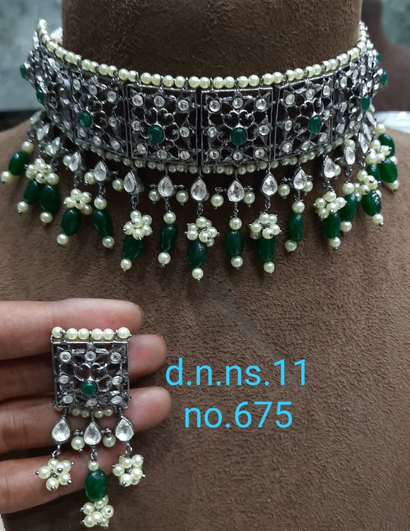 ROYAL ELEGANT KUNDAN NECKLACE SET WITH MATCHING EARRINGS FOR WOMEN-MOE5NSCW011