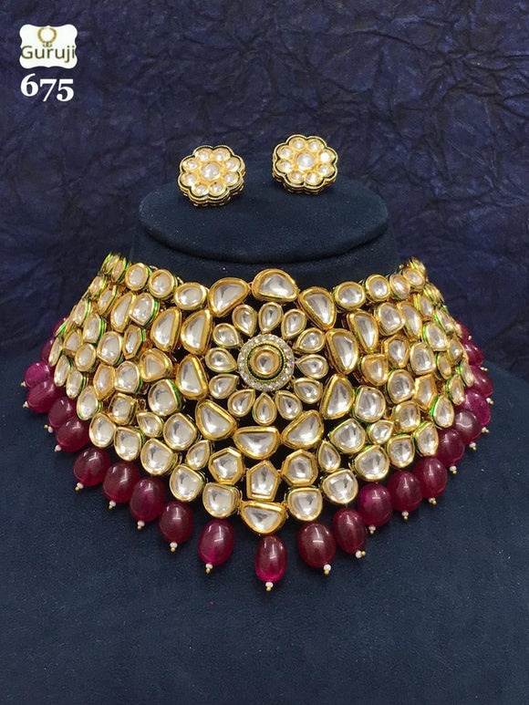 ROYAL BRIDAL KUNDAN NECKLACE SET FOR WOMEN -MOE5NSW051 –