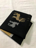 BLACK CHANDERI SILK COTTON SAREE FOR WOMEN-SACSCSW002