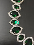 JADE GREEN  AMERICAN DIAMOND REPLICA NECKLACE SET FOR WOMEN -MOE5NSWJG001