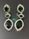 JADE GREEN  AMERICAN DIAMOND REPLICA NECKLACE SET FOR WOMEN -MOE5NSWJG001
