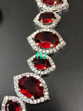 RUBY PINK  AMERICAN DIAMOND REPLICA NECKLACE SET FOR WOMEN -MOE5NSWRP001