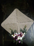 Jute Table  mats with Peony Flowers for Fine Dining-SKDHDFD002