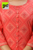 Orange Pink Cotton  Kurti  palazzo for Women-RF1KPW0022