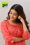 Orange Pink Cotton  Kurti  palazzo for Women-RF1KPW0022
