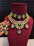 FUSION KUNDAN NECKLACE SET WITH MAANGTIKKA FOR WOMEN -SKD3FNSWMT001