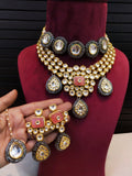 FUSION KUNDAN NECKLACE SET WITH MAANGTIKKA FOR WOMEN -SKD3FNSWMT001