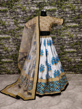 Botanical Flower Butta printed on lehengas with Heavily Embroidered blouse-DILW001