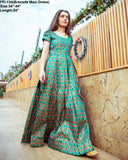 LOVELY BLUE IKKAT LONG GOWN /KURTI FOR WOMEN -RCLKGW001