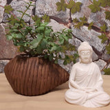 GREEN BLUES SHANK PLANTER WITH BUDDHA FOR GARDEN DECORATION -HDV001SB