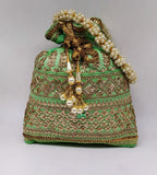 TRADITIONAL SEQUINS AND MOTI STUDDED POTLI BAG FOR WOMEN -GG4PBW001
