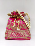 TRADITIONAL SEQUINS AND MOTI STUDDED POTLI BAG FOR WOMEN -GG4PBW001