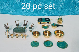 20 Pieces Miniature Brass Kitchen Set Bhatukali-1hdvks0020