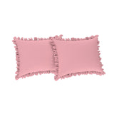 OICHY FRAGRANT PINK SINGLE BED SHEET SET WITH FRILL PILLOWS-PPBS8R001S
