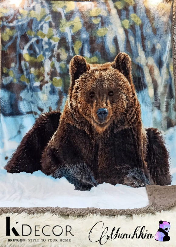 K Decor Munchkin Bear Digital Printed  Blanket-SARAB001