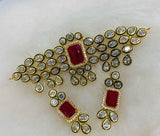 MEDHA, ELEGANT KUNDAN CHOKER GOLD PLATED  NECKLACE SET FOR WOMEN -KFNSC001A