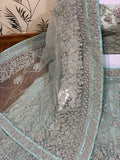 LIGHT BLUE BRIDAL LEHANGA WITH PEARL WORK  FOR WOMEN-LIW001