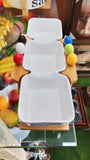 WHITE PORCELAIN CONNECTED BOWLS WITH WOODEN STAND AND COLORED SNACK STICKS-SKDPP001