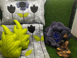 Beautiful Embroidery  Bedsheet Pillows and Cushions with Flower Cushions Set-1HDVBS001