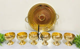 ICE CREAM CUP SET AND TRAY IN BRASS-SKDHDICT001