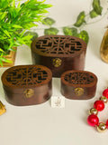 Wooden Jali Box Set Of 3 pcs-SKDB3001