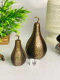Wooden Pear With  Metal Work Set of 2 pieces-HDVTD001