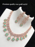ROSE GOLD FINISH STONE NECKLACE SET FOR WOMEN -ARTNS001