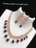 ROSE GOLD FINISH STONE NECKLACE SET FOR WOMEN -ARTNS001