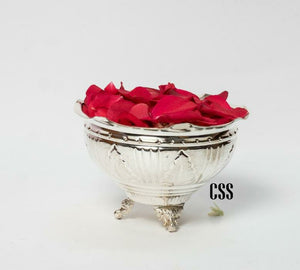 GERMAN SILVER FLOWER BASKET  FOR PUJA-CSSFB001