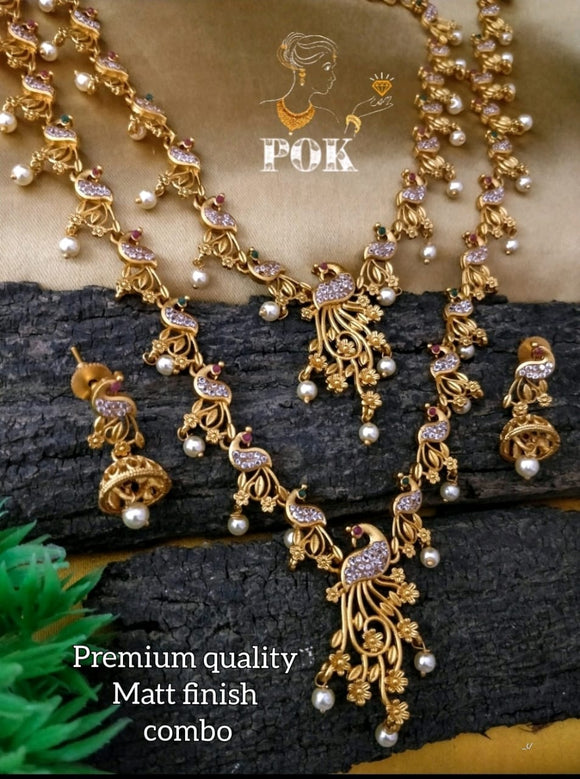 PREMIUM QUALITY MATTE GOLD FINISH NECKLACE COMBO FOR WOMEN -AFRSG001