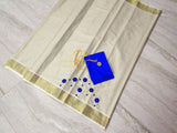 KERALA STYLE TISSUE SAREE WITH EMBROIDERY WORK AND BLOUSE-CFSTS0002