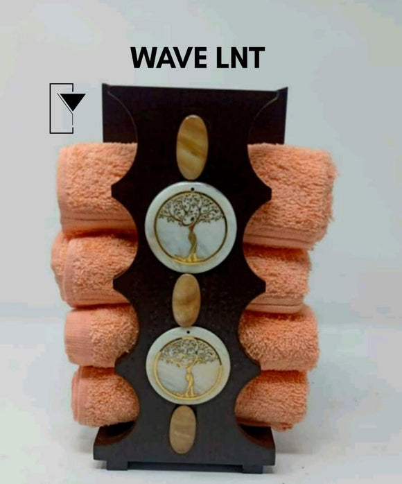 WOODEN TOWEL STAND WITH WAVE EMBELLISHMENT-SSHDWTH001W