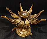 Tortoise Brass Diya with Ganesha figure on each petals-MOEGD001