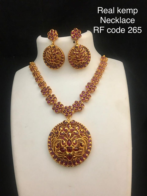REAL KEMP STONE NECKLACE  SET FOR WOMEN-RFKSNW001365
