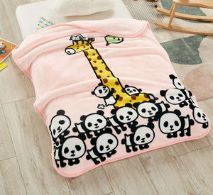 PINK GIRAFFE  CUTE  AND SOFT CLOUDY BABY BLANKET FOR KIDS -DFA1001PG
