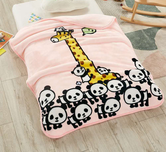PINK GIRAFFE  CUTE  AND SOFT CLOUDY BABY BLANKET FOR KIDS -DFA1001PG