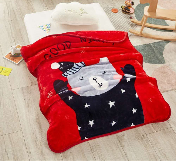 RED SNOWMAN   CUTE  AND SOFT CLOUDY BABY BLANKET FOR KIDS -DFA1001RS