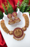 MAYURA LAKSHMI, PREMIUM QUALITY MATTE GOLD FINISH NECKLACE SET FOR WOMEN -AJSMLNS001GP